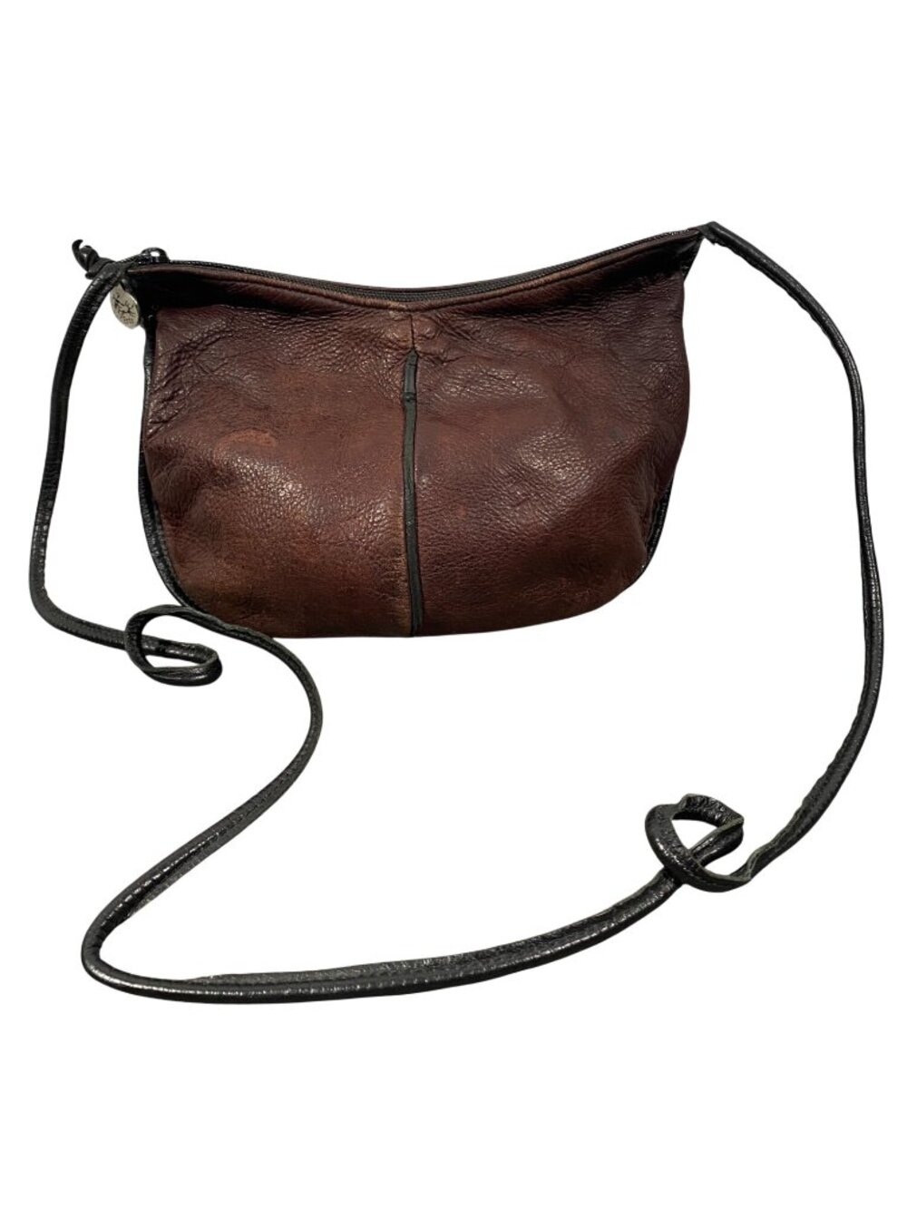 Erda Brown buttery soft Deer Leather Crossbody Bag Slouchy Hobo Design rustic